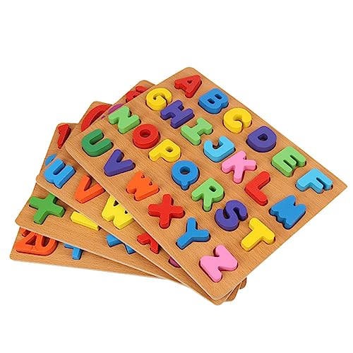 KONTONTY Kinder Pädagogisches Spielzeug Holz Buchstaben Puzzle Bord Digitale Hand Mosaik Blöcke von KONTONTY