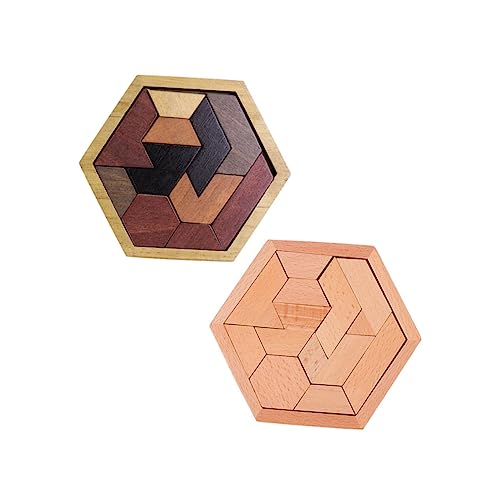 KONTONTY 2Sätze Hexagon Puzzle aus Holz Teiliges Pädagogisches Kreativspielzeug für Fördert Hand Auge Koordination und Fantasie für Jungen für Gemeinsame KONTONTY 2Sätze Hexagon Puzzle aus Holz Teiliges Pädagogisches Kreativspielzeug für Fördert Hand Auge Koordination und Fantasie für Jungen für Gemeinsame von KONTONTY