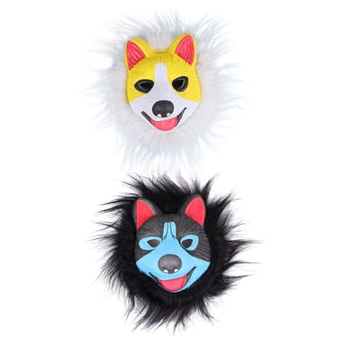 KONTONTY 2St Hundemaske halloween masken halloweenmaske hundekostüme tierkostüm witziges kostüm Affenspielzeug Tiermasken Hunde-Gesichtsmaske Halloween-Maske Abschlussball bilden Kind Eva von KONTONTY