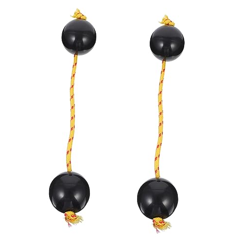 KONTONTY 2St Marakas rhythmisch Handtrommeln Schlaginstrument klein kinderinstrumente musikinstrumente Tambourine Schlaginstrumente Einhändige afrikanische Shaker Abs Black von KONTONTY