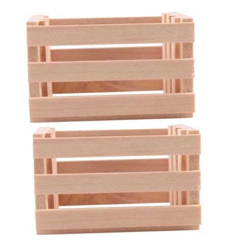 KONTONTY 2St Miniaturen Spielen mit Holzrahmen Geschenkkörbe aus Holz Kleiner Korb Modelle von KONTONTY