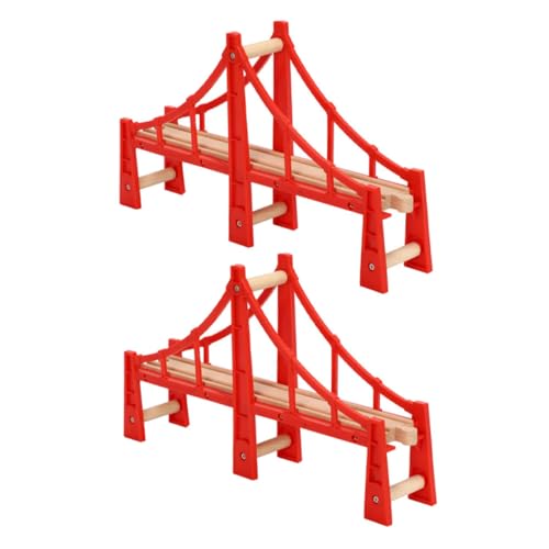 KONTONTY 2St Spur Bahngleisbrücken Eisenbahnbrücke Spielzeug Kinderspielzeug Spielzeuge Modelle Geburtstagsgeschenk Überführung Modell Spielzeug Schüttgut Hängebrücke rote Brücke Zubehör von KONTONTY