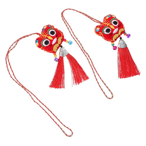 KONTONTY 2St Tiger-Anhänger Plüschtiere Puppe ausgestopftes Tierspielzeug Anime-Plüsch Tiger anhänger Tiger plüschtier Tiger Maskottchen hängende Verzierung Tiger-Puppe-Anhänger Stoff rot von KONTONTY