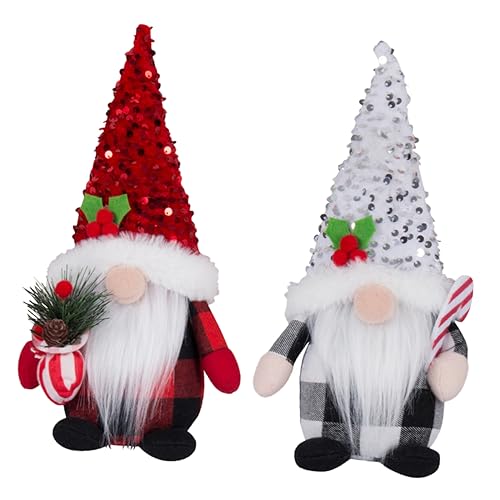 KONTONTY 2St Weihnachtszwerge weihnachtsdeko GNOME weihnachtdeko Weihnachts mitbringsel Xmas Decorations Plüschtiere deko Weihnachten gnom Weihnachten zarter Gnom Stoff von KONTONTY