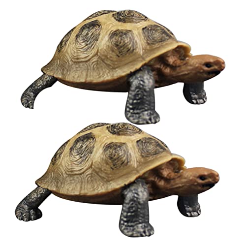 KONTONTY 2St simulierte Schildkröte Schildkrötenverzierung im Freien Tiere Dekoration Schlafzimmer wohnzimmerdeko simuliertes Schildkrötenmodell kleines Schildkrötenmodell PVC Brown von KONTONTY