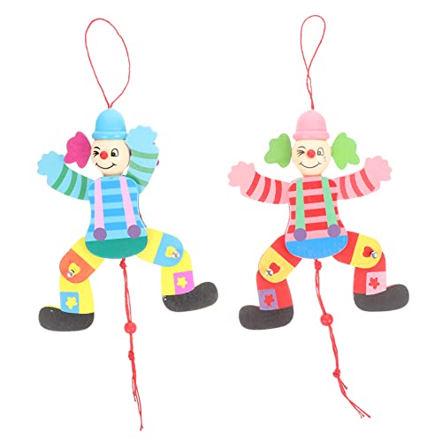 KONTONTY 2Stücke Clown Marionetten Puppenspielzeug aus Holz Interaktive Spielpuppen für Eltern Beziehung und Fingerfertigkeit Lustige Dekoration von KONTONTY