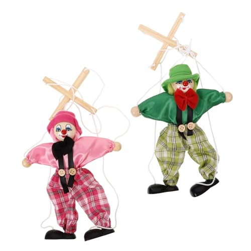 KONTONTY 2Stücke Holz Marionettenpuppe Für Kreative Schnurpuppe Eltern Bindung Und Fingerflexibilität Für Aufführungen Und Dialogspiele Vielseitig von KONTONTY