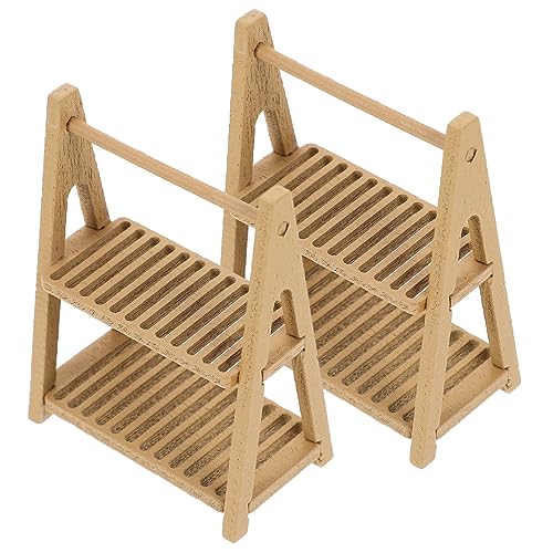 KONTONTY 2Stücke Mini Holzregal Für Puppenhaus Verschleißfestes Miniaturmöbel Mit Glatter Oberfläche Für Mikrolandschaften Und Desktop Dekoration Kreative KONTONTY 2Stücke Mini Holzregal Für Puppenhaus Verschleißfestes Miniaturmöbel Mit Glatter Oberfläche Für Mikrolandschaften Und Desktop Dekoration Kreative von KONTONTY