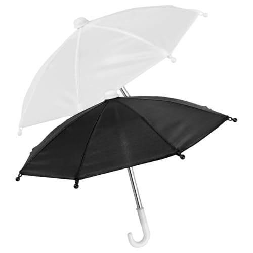 KONTONTY 2Stücke Regenschirm für Puppenhaus Stilvolle Mini Regenschirme für Miniaturspielzeug Dekoration und Kreative Gestaltungsmöglichkeiten von KONTONTY