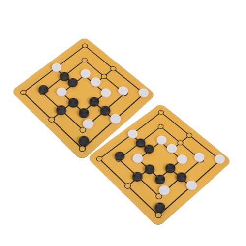 KONTONTY 2er-Set Morris-Schach Mit Neun Herren – Tragbares Denksport-brettspiel-Set, Tischstrategie-damespiel Für Erwachsene Und Kinder, Reisen Und Familie KONTONTY 2er-Set Morris-Schach Mit Neun Herren – Tragbares Denksport-brettspiel-Set, Tischstrategie-damespiel Für Erwachsene Und Kinder, Reisen Und Familie von KONTONTY