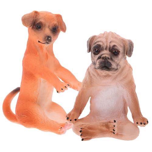 KONTONTY Niedliches Haustierspielzeug 2 Hundefiguren Für Dekoratives Und Kognitives Spielen von KONTONTY