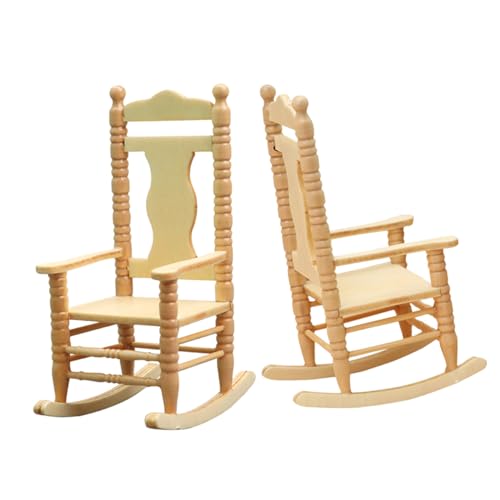 KONTONTY 2st Puppenhaus Schaukel Stuhl Schaukelstuhl Stuhlornament Puppenhaus Schmücken Möbelzubehör Kinderaccessoire Miniaturmöbel Mini-hausmöbelmodell Puppenstubenstuhl Modell Holz KONTONTY 2st Puppenhaus Schaukel Stuhl Schaukelstuhl Stuhlornament Puppenhaus Schmücken Möbelzubehör Kinderaccessoire Miniaturmöbel Mini-hausmöbelmodell Puppenstubenstuhl Modell Holz von KONTONTY