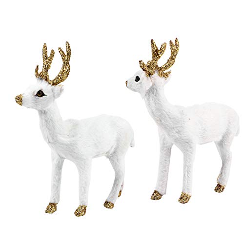 KONTONTY Realistische Statue Tierschmuck Plüsch Hirsch Ornament Für Wohnkultur Jungen Und Mädchen Spielzeug von KONTONTY