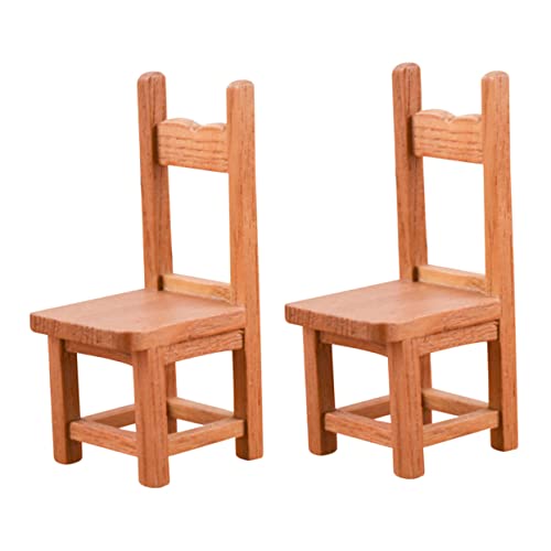 KONTONTY 2St Stuhl Holzmodelle Miniaturmöbelmodell puppenhausmöbel puppenstubenzubehör Ornament Puppenhaus aus Holz Miniatur-Hausdekor Miniatur-Hausstühle beschränkte Auflage schmücken von KONTONTY