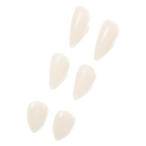KONTONTY 3 Paare Vampirzähne Medizinisches Harz Ungiftig Geruchlos Halloween Cosplay Kostüm Party Zubehör Unisex Verkleidungsspiele von KONTONTY