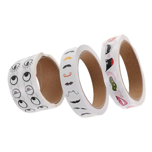 KONTONTY 3 Rollen Kreative DIY Aufkleber Selbstklebende Bunte Augen Mund Schnurrbart Etiketten Sichere Papiersticker für Bastelprojekte Scrapbooking Partydeko KONTONTY 3 Rollen Kreative DIY Aufkleber Selbstklebende Bunte Augen Mund Schnurrbart Etiketten Sichere Papiersticker für Bastelprojekte Scrapbooking Partydeko von KONTONTY
