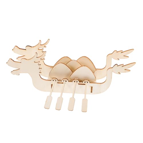 KONTONTY 3 Sätze Handgefertigtes Drachenboot Aus Holz Puzzles Zusammensetzen Holzpuzzles 3D Malen Lernspielzeug Für Puzzle-Set Für 3D-Puzzles Aus Holz Hölzern von KONTONTY
