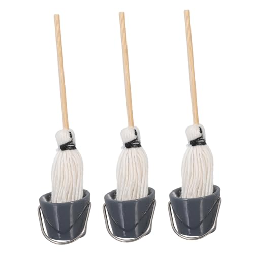 KONTONTY Puppenhaus Mini Mopp Und Eimer Set 3er Pack Miniatur Reinigungszubehör Für Sammler KONTONTY Puppenhaus Mini Mopp Und Eimer Set 3er Pack Miniatur Reinigungszubehör Für Sammler von KONTONTY