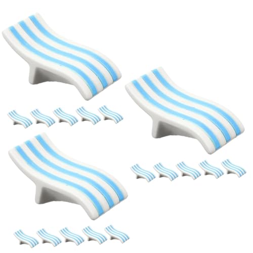 KONTONTY 3 Sätze Strandstühle Für Puppenhäuser Deko Für Kinderzimmer Mini Möbel Für Rollenspiele Langlebige Und Leichte Spielzeugmöbel Für Fantasievolles 6 Stück * 3 von KONTONTY