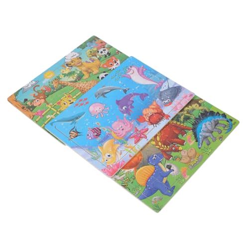 KONTONTY 3 Sätze Teiliges Holzpuzzle mit Bunten Cartoon Tieren und Dinosauriern Pädagogisches Lernspielzeug Kreativität und Hand Auge Koordination Robust und Sicher für Kleinkinder KONTONTY 3 Sätze Teiliges Holzpuzzle mit Bunten Cartoon Tieren und Dinosauriern Pädagogisches Lernspielzeug Kreativität und Hand Auge Koordination Robust und Sicher für Kleinkinder von KONTONTY