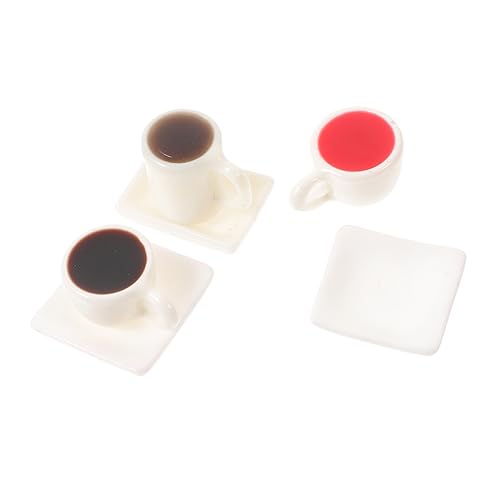 KONTONTY 3 Sets Mini Kaffeetassen Set Kleine Tassen Puppenhaus Miniatur Zubehör Set Kinderparty Puppen Mini Kaffeetassen Spielzeughaus Kaffeebecher Mini Haus Layout von KONTONTY