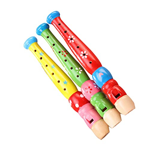 KONTONTY 3 Stück 6-Loch-Piccolo aus Holz kinderinstrumente musikinstrumente Musik Instrumente Kinderinstrument aus Holz Holzinstrumente Blasinstrumente hölzern von KONTONTY