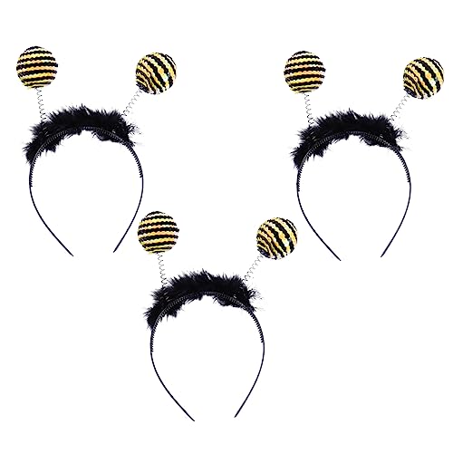 KONTONTY 3 Stück Bienen Pailletten Stirnband Antennen Haarband Für Erwachsene Süße Bienen Haarband Geburtstags Bienen Party Zubehör Bienen Stirnband Antenne Glitzer Bienen von KONTONTY