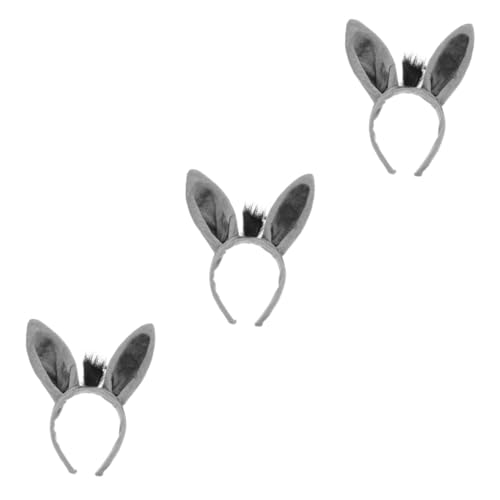 KONTONTY 3 Stücke Esel Ohren Stirnband Tier Ohr Stirnband Für Cosplay Halloween Kostüme von KONTONTY