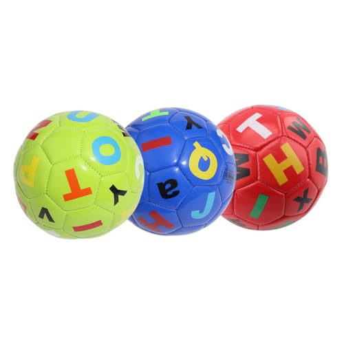 KONTONTY 3 Stück Fußball Kinderbälle Kleinkinderball Fußbälle entwicklung kindliche entwicklung Activity für fusball für Bälle für Kleinkinder 1-3 PVC von KONTONTY