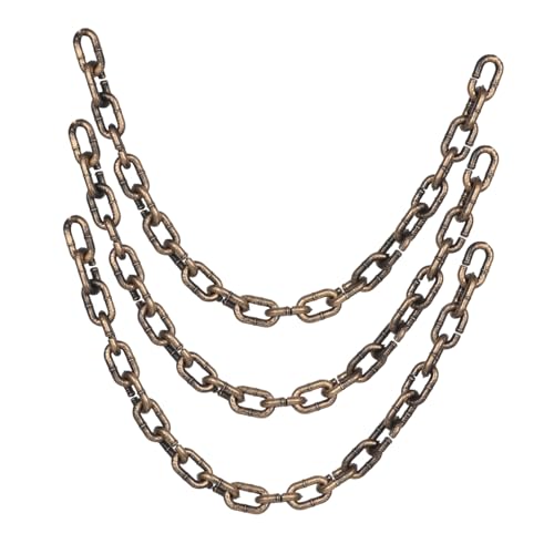 KONTONTY 3 Stück Halloween Plastikketten Realistische Dekorationsketten Leicht Sicher für Kostüm Cosplay Party Haunted House Zubehör Ringe Goldfarben von KONTONTY