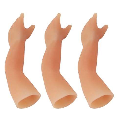 KONTONTY 3 Stück Kleine Geisterhandspielzeug winzige Hand Fingerspielzeug winzige Fingerhände Zubehör für Handstützen winzige Spielsachen falsche Hände Halloween-Finger Kieselgel Hellbraun von KONTONTY