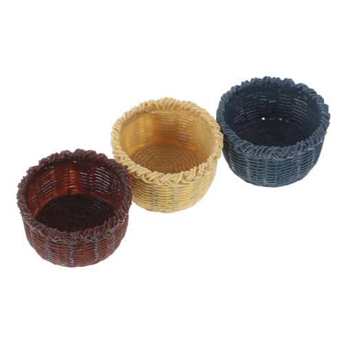 KONTONTY 3 Stück Korb aus Resin Teiliges Deko für Puppenhaus Dekorative Aufbewahrungskörbe Realistische Miniaturmöbel Kreative Wohnaccessoires DIY Mini Häuser KONTONTY 3 Stück Korb aus Resin Teiliges Deko für Puppenhaus Dekorative Aufbewahrungskörbe Realistische Miniaturmöbel Kreative Wohnaccessoires DIY Mini Häuser von KONTONTY