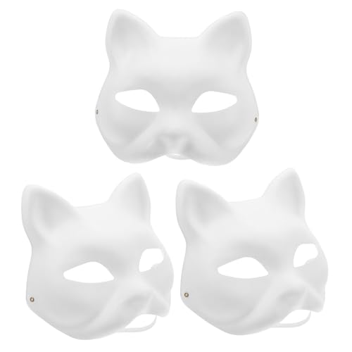 KONTONTY 3 Stück Maske tierisches handwerk Zellstoff Weiß KONTONTY 3 Stück Maske tierisches handwerk Zellstoff Weiß von KONTONTY