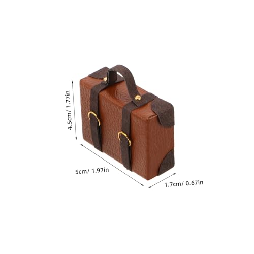 KONTONTY 3 Stück Maßstab Puppenhaus Briefcase Deko Mini Reisegepäck Koffer Dunkel Braun Feine Details Vielseitig Für Mini Haus Zubehör von KONTONTY