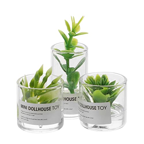 KONTONTY 3 Stück Mini Bonsai Kunstpflanzen Teiliges für Puppenhaus und Mikrolandschaft Künstliche Pflanzen im Glasbehälter für Miniaturszenen und Tischdekoration KONTONTY 3 Stück Mini Bonsai Kunstpflanzen Teiliges für Puppenhaus und Mikrolandschaft Künstliche Pflanzen im Glasbehälter für Miniaturszenen und Tischdekoration von KONTONTY