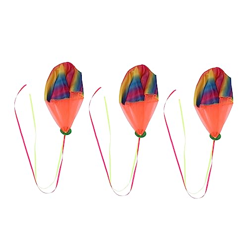 KONTONTY 3 Stück Mini Fallschirmspielzeug für Handwurf Parasailing Spielzeuge für Drinnen und Draußen für Jungen und Fördert Spaß und Bewegung von KONTONTY