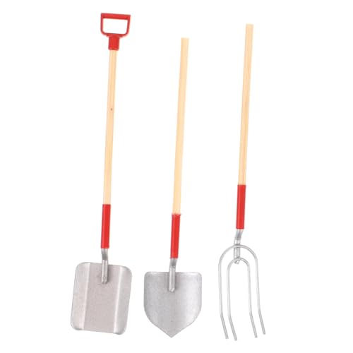 KONTONTY 3 Stück Mini Gartengeräte Teiliges aus Hochwertigen Miniatur Gartenwerkzeugen für Puppenhäuser zur Dekoration von Miniaturlandschaften und Sukkulenten von KONTONTY