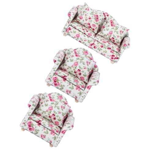 KONTONTY 3 Stück Mini-Sofa Im Europäischen Stil Puppensofa- Miniatur-puppendekor Dekoratives Mini-Sofa Winzige Möbel Kleines Sofa Fotorequisite Mini-Sofa-Requisite Baumwolle Colorful von KONTONTY