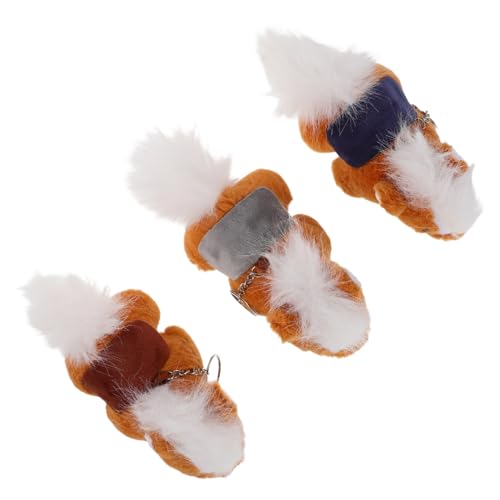 KONTONTY 3 Stück Plüschpferd Farmtiereschlüsselkette Plüsch-Schlüsselanhänger tierischer Schlüsselanhänger Maskottchen des Plushie -Schlüsselanschlüsse Hellbraun von KONTONTY