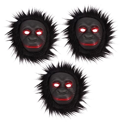 KONTONTY 3 Stück Schimpansen Tiermasken aus Plüsch und Kunststoff Lustige Halloween Kostümmasken für Erwachsene Atmungsaktive Langlebige Vollgesichtsmasken für Halloween Festival Party KONTONTY 3 Stück Schimpansen Tiermasken aus Plüsch und Kunststoff Lustige Halloween Kostümmasken für Erwachsene Atmungsaktive Langlebige Vollgesichtsmasken für Halloween Festival Party von KONTONTY