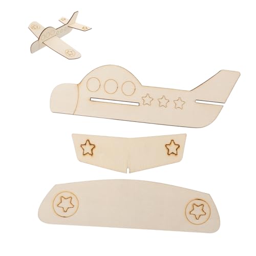 KONTONTY 3 Stück Teiliges DIY Holzflugzeug Unbemalte Bastelspielzeuge für Kreative Fördert die Eltern Bindung KONTONTY 3 Stück Teiliges DIY Holzflugzeug Unbemalte Bastelspielzeuge für Kreative Fördert die Eltern Bindung von KONTONTY