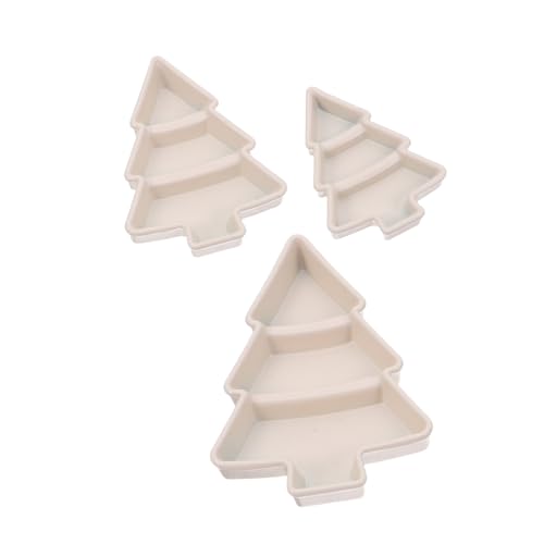 KONTONTY 3 Stück Teiliges Miniatur-Weihnachtsbaum-geschirrset aus Legiertem Material Detailreiche Miniatur-dessertteller und Serviertabletts für Puppenhaus-küchenzubehör Vielseitige von KONTONTY