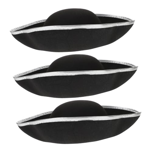 KONTONTY 3 Stück Teiliges Piraten Captain Kostümset Piratenhut für Erwachsene Cosplay Party Zubehör Verstellbar Komfortabel für Halloween Theater Bühne von KONTONTY