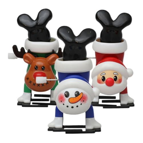 KONTONTY 3 Stück Teiliges Weihnachts Aufziehspielzeug aus Sicherem Material mit Kreativen Rentier Nikolaus und Schneemann Figuren Dekorativ und Kompakt als für Familie und Freunde zu von KONTONTY