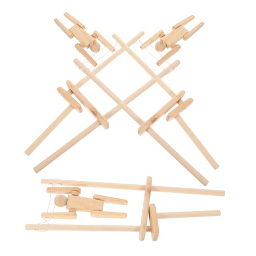 KONTONTY 3 Stück Unfinished Wooden Action Figures DIY Graffiti Puppen für Kreatives Lernspielzeug Hand Augen Koordination und Individuell Gestaltbare Holzfiguren von KONTONTY