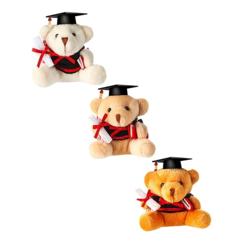 KONTONTY 3 Stück zarter ausgestopfter Bär plüschbär Plush Toy plushbit Stuffed Soft Toys Jakobsweg weiche, Flauschige Puppe Abschluss Stofftiere PP Baumwolle von KONTONTY
