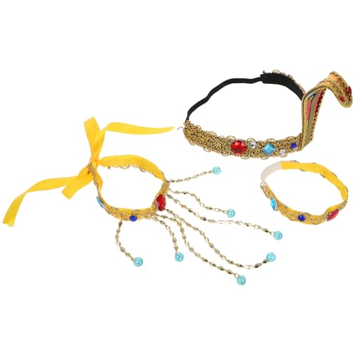 KONTONTY 3 Stücke Ägyptische Kostümaccessoires für Damen Schlangen Stirnband und Armband Satz Verstellbar Leicht Antikes Design für Halloween und Karneval KONTONTY 3 Stücke Ägyptische Kostümaccessoires für Damen Schlangen Stirnband und Armband Satz Verstellbar Leicht Antikes Design für Halloween und Karneval von KONTONTY