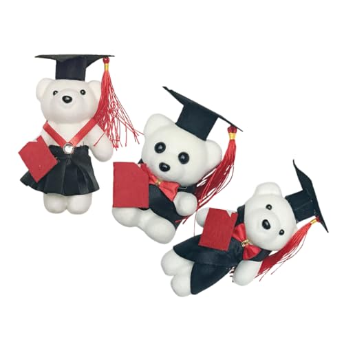 KONTONTY 3 Stücke Dr. Bärenpuppe Abschlusstiergeschenk Herzlichen Glückwunsch, Absolvent, Tierpuppe Abschlussbär-Dekoration Tierpuppe Abschlusssaison Abschluss-tierspielzeug Grad Bär Schaum von KONTONTY
