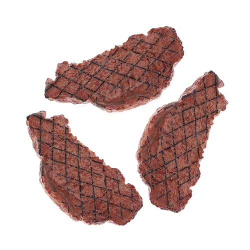 KONTONTY 3 Stücke Künstliches Steakmodell Simulierte Gekochte Fleischdekoration Für Küche Und Restaurant Realistisches Kunstlebensmittelmodell Für Ausstellung KONTONTY 3 Stücke Künstliches Steakmodell Simulierte Gekochte Fleischdekoration Für Küche Und Restaurant Realistisches Kunstlebensmittelmodell Für Ausstellung von KONTONTY