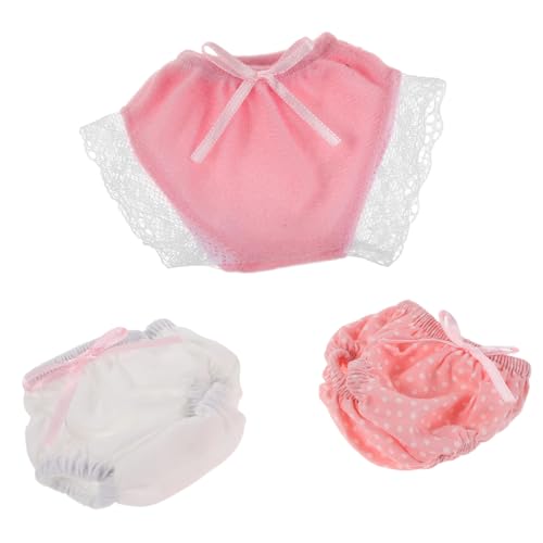 KONTONTY 3 Teiliges Und Kleidung Für Neugeborene Windeln Für Babypuppen Babypuppenspielzeug Puppenwindeln Babypuppen Kleidungszubehör Elastische Puppenunterwäsche Spielwindeln von KONTONTY